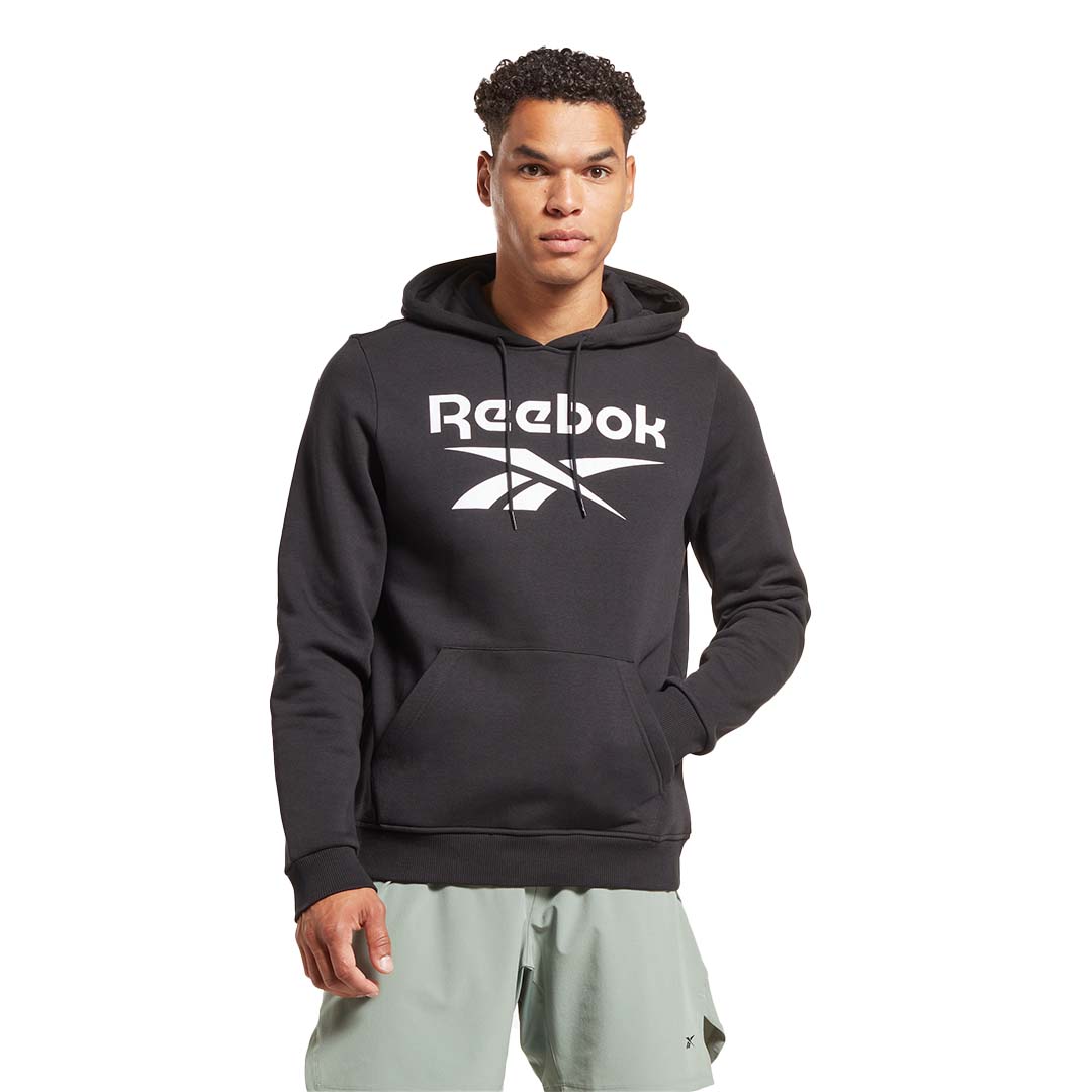 Reebok Men Identity Fleece Stacked Logo Pullover Hoodie