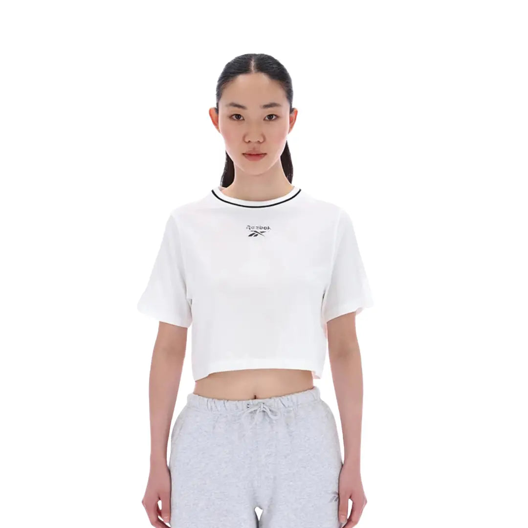 Reebok Women Blakely Crew Neck Cropped Short Sleeve Tee | 100241420