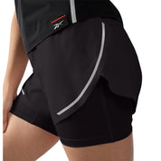 Reebok Women Lux Metallic 2-In-1 Running Shorts | 100254736