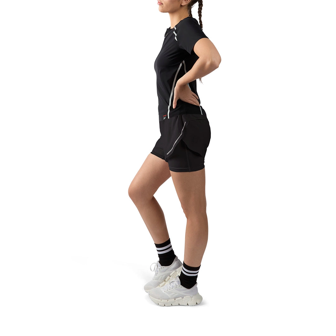 Reebok Women Lux Metallic 2-In-1 Running Shorts | 100254736