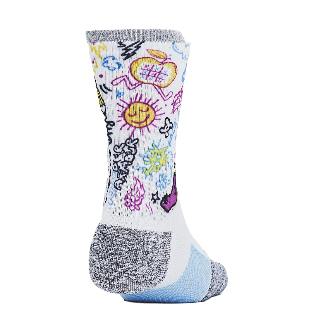 Under Armour Unisex ArmourDry Run Cushion 1 Pack Mid-Crew Socks | 1376076-104