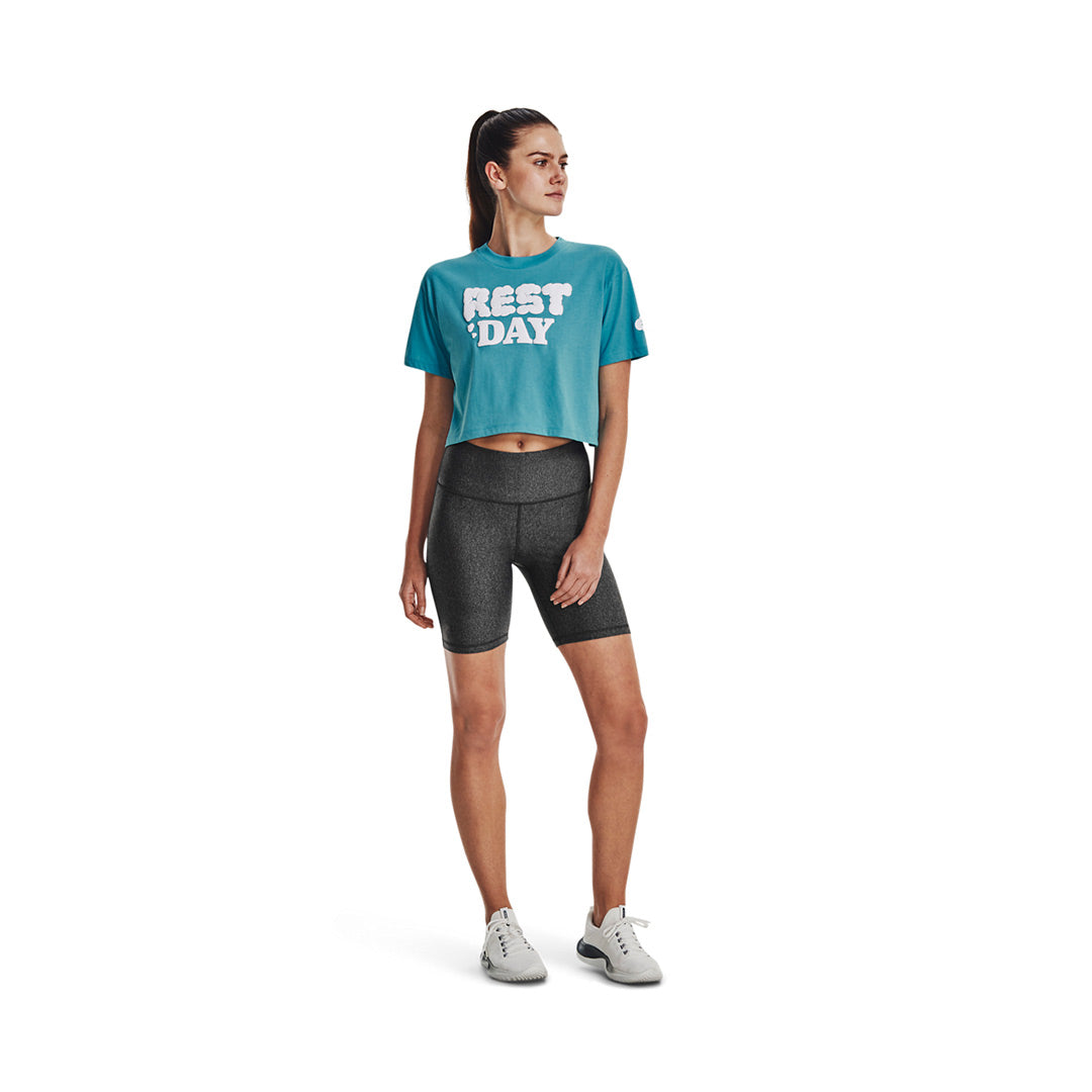 Under Armour Women Rest Day Verbiage Crop Short Sleeve | 1376747-433