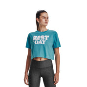 UA Women Rest Day Verbiage Crop Short Sleeve | 1376747