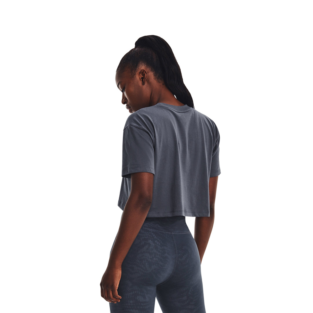 Under Armour Women Branded Logo Crop Short Sleeve | 1376751-044