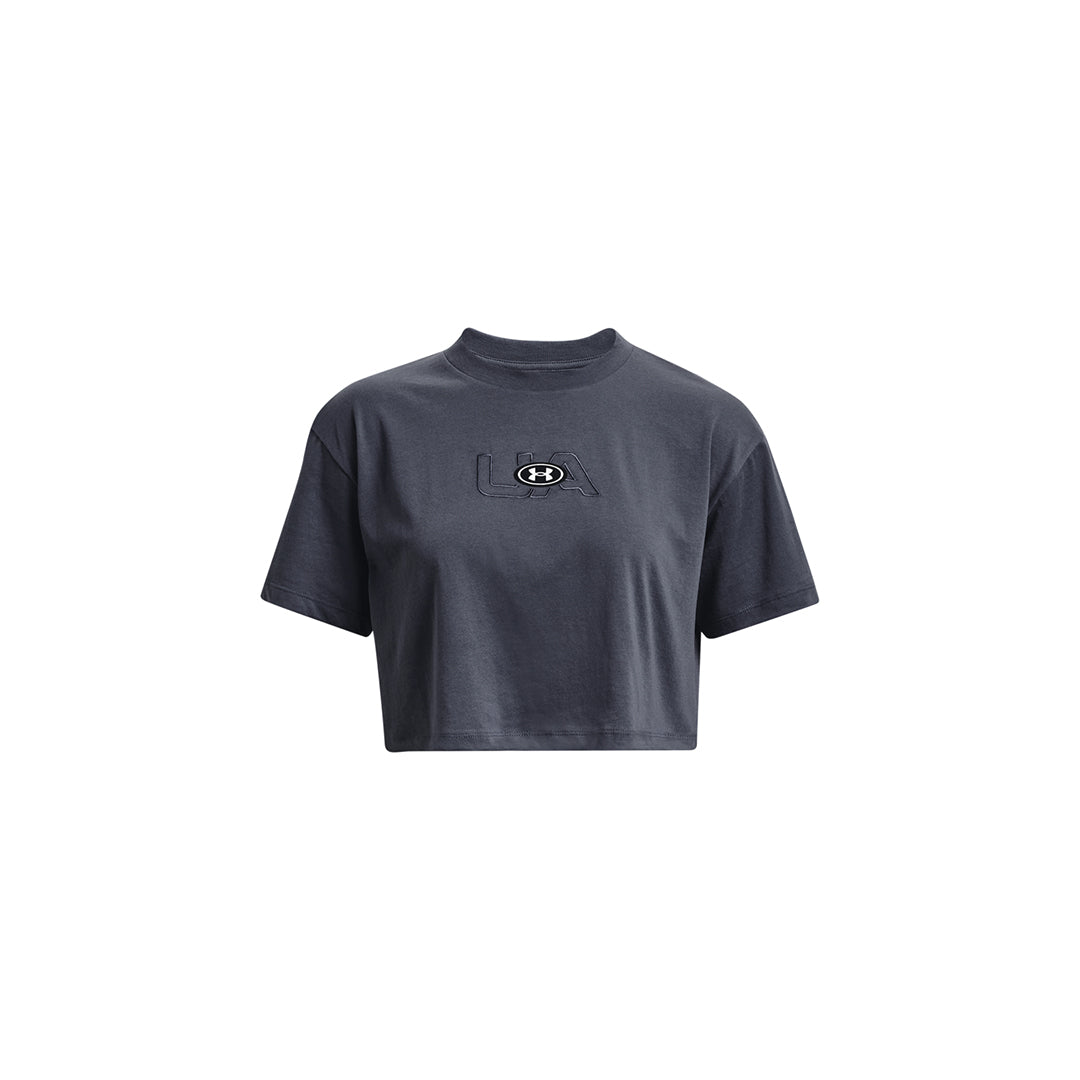 Under Armour Women Branded Logo Crop Short Sleeve | 1376751-044