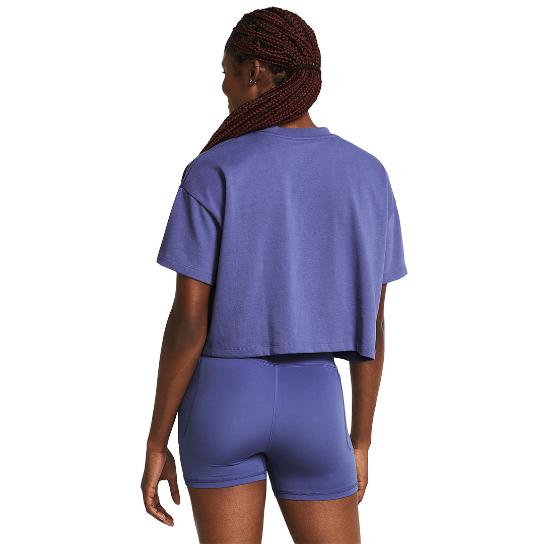 Under Armour Women Heavy Weight Scripted Wordmark Crop Short Sleeve | 1383050-561