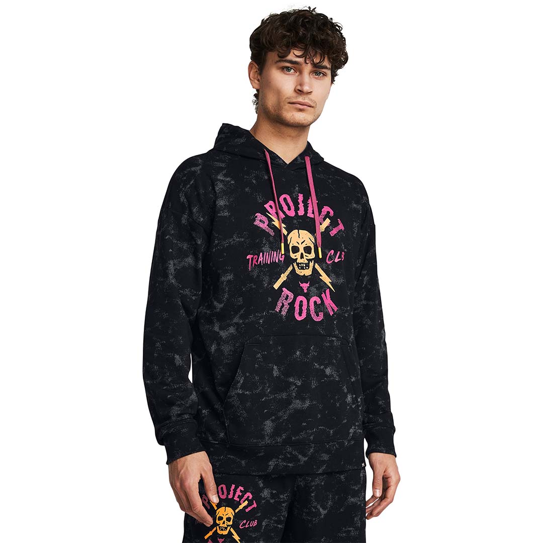 Under Armour Men Project Rock AOP Rival Terry Hoodie | 1383289-001