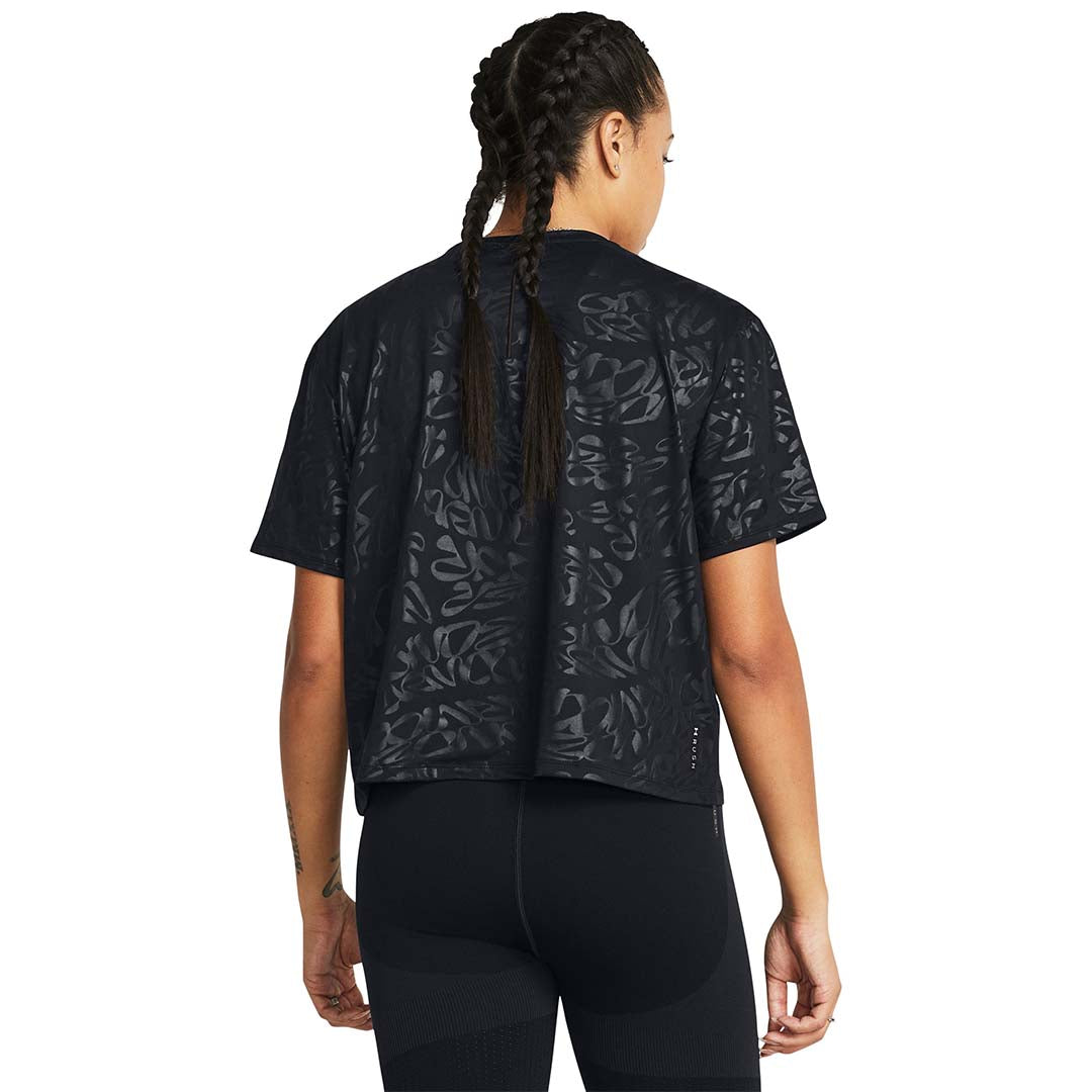 Under Armour Women Rush Energy Emboss Crop Short Sleeve | 1383640-001