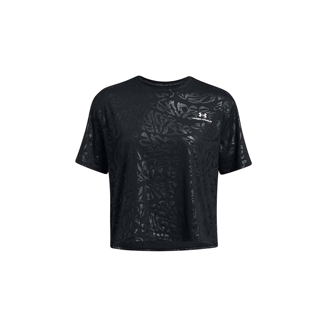 Under Armour Women Rush Energy Emboss Crop Short Sleeve | 1383640-001