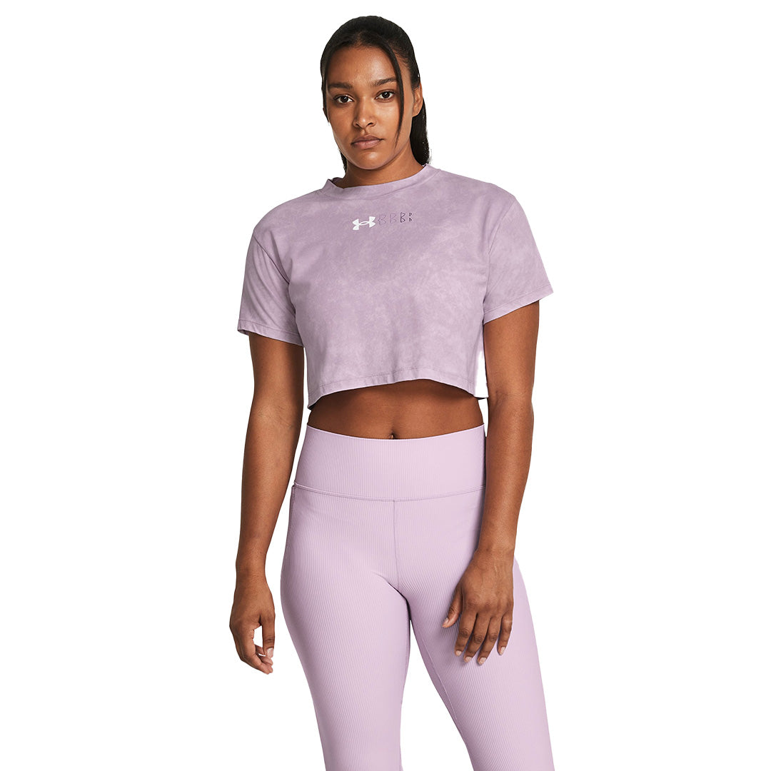Under Armour Women Wash Logo Repeat Crop Short Sleeves | 1385993-543
