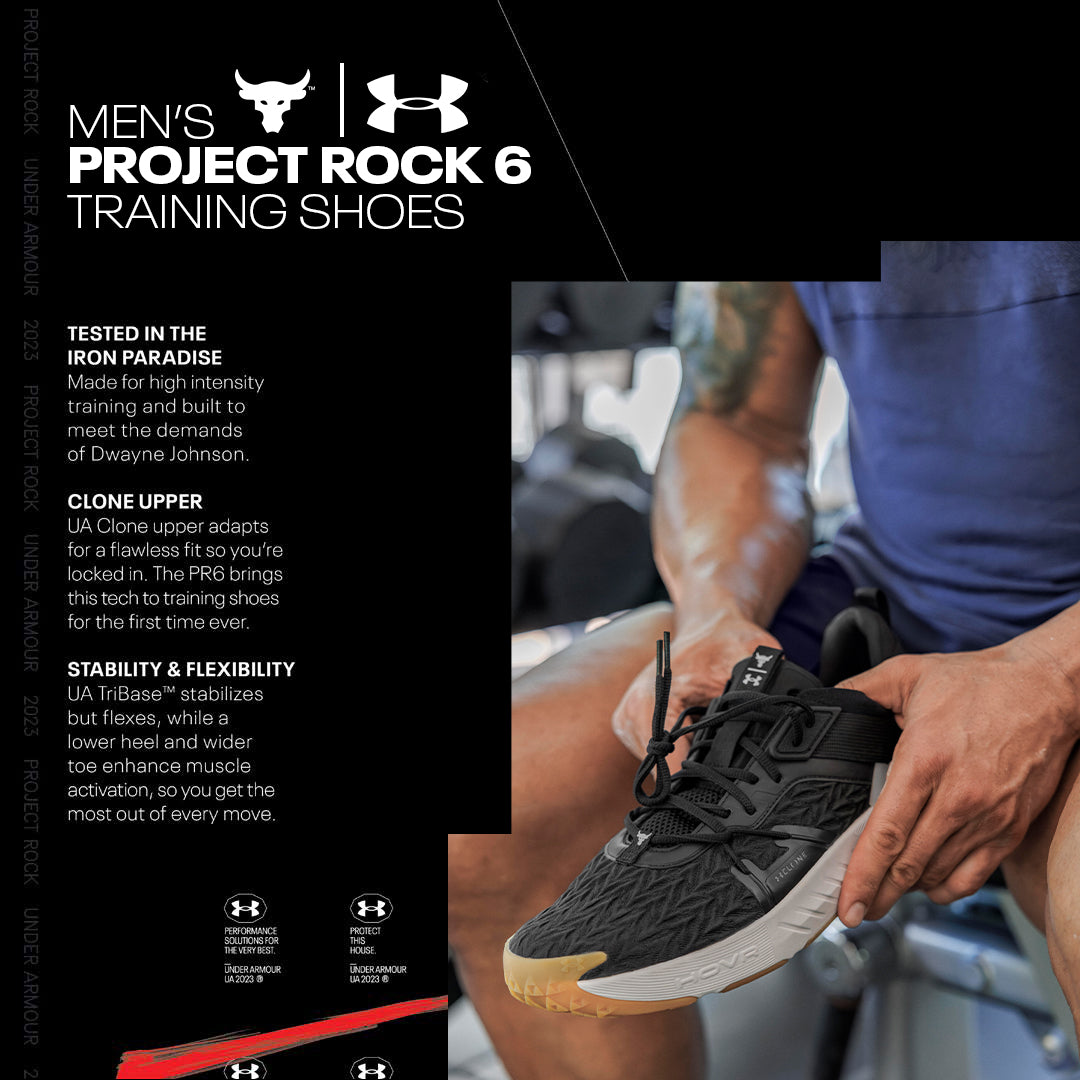 Under Armour, Shoes, Under Armour Project Rock 4 Mens Shoes Size 2  Trainers Black Dwayne Johnson