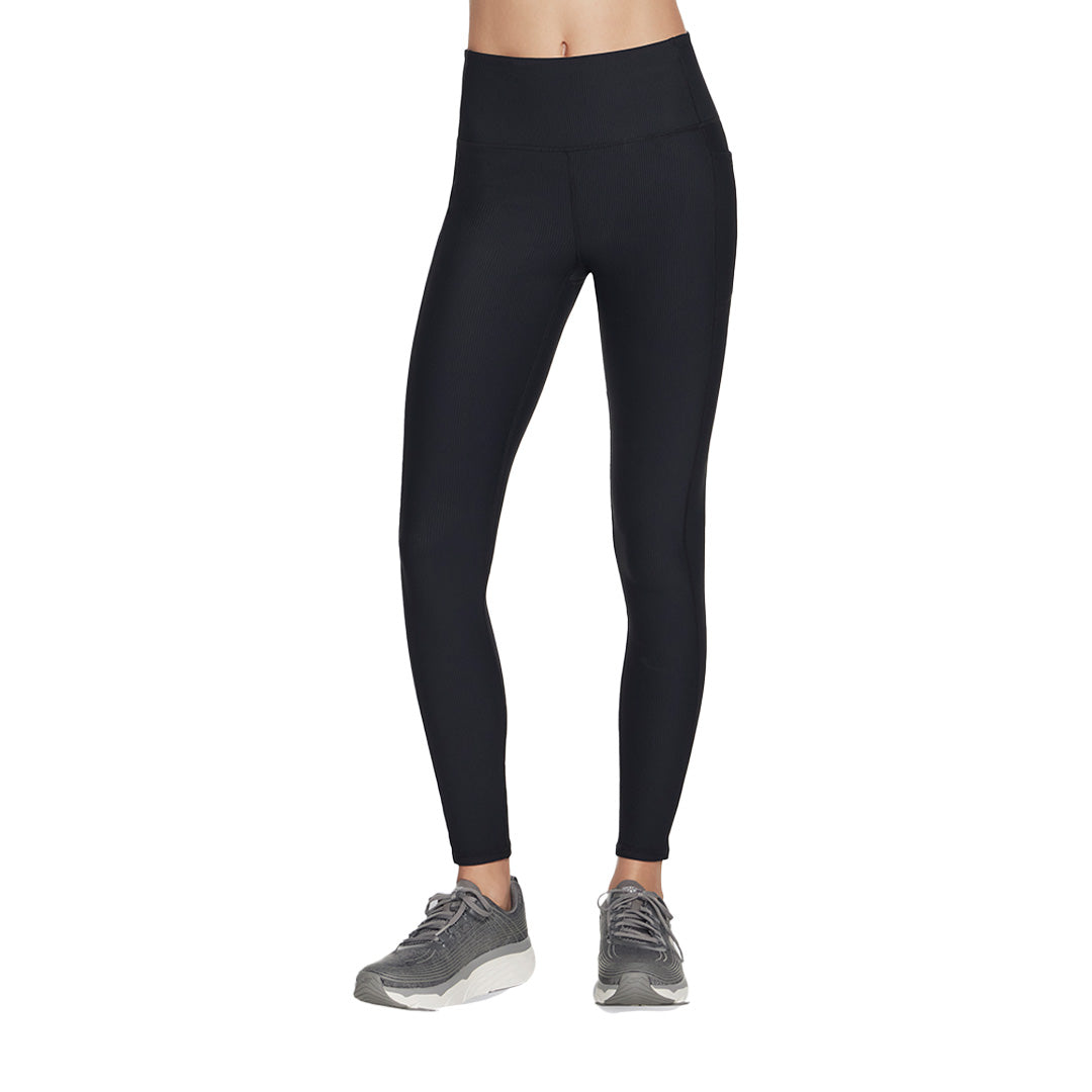 Skechers Women Go Flex Rib Full Lenght High Waisted Leggings | LG2BLK