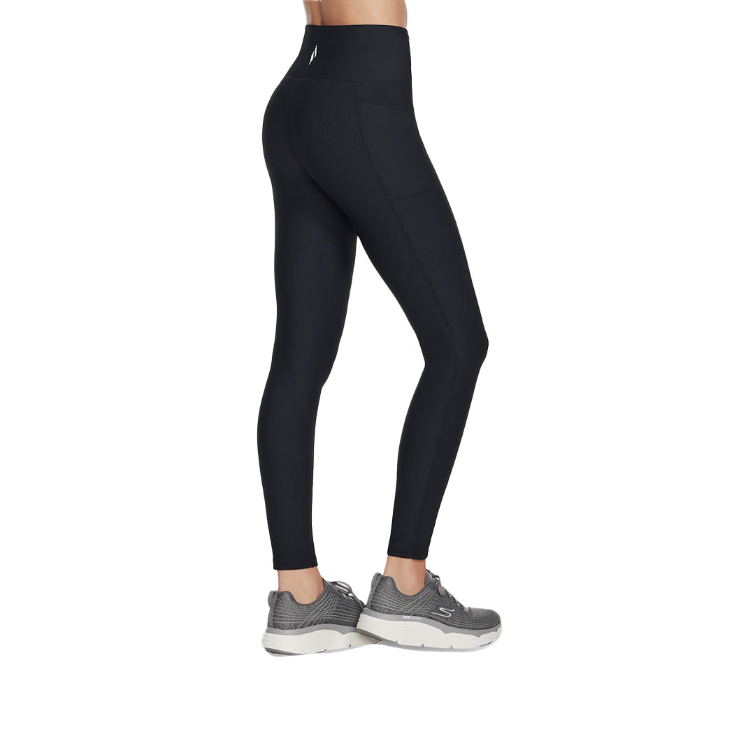 Skechers Women Go Flex Rib Full Lenght High Waisted Leggings | LG2BLK