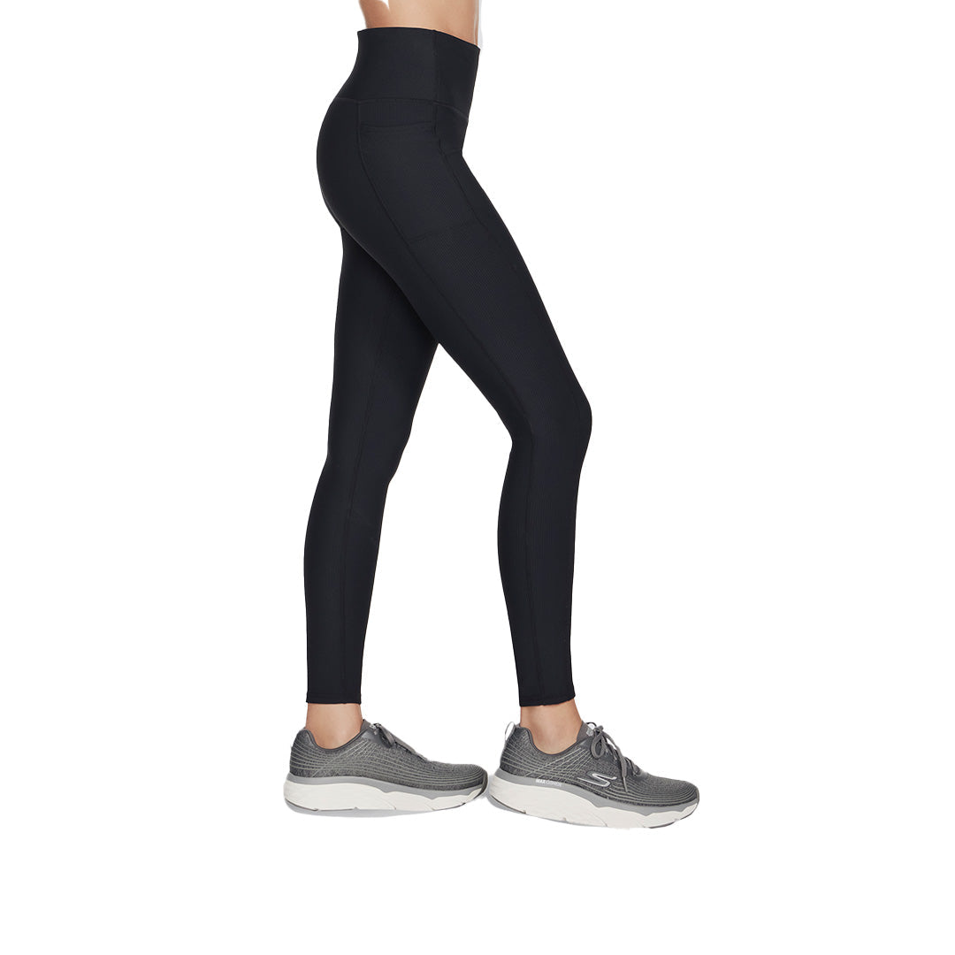 Skechers Women Go Flex Rib Full Lenght High Waisted Leggings | LG2BLK