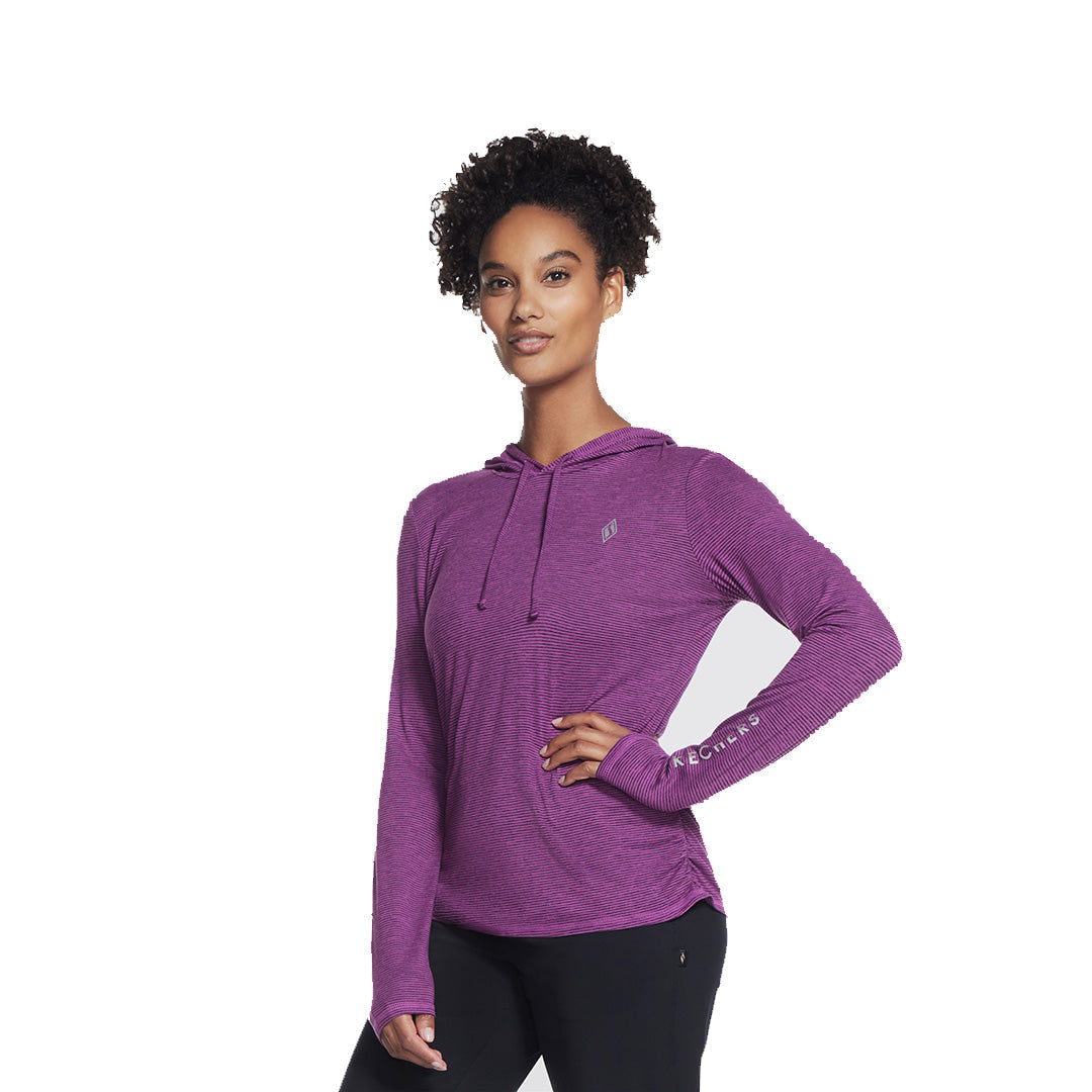 Skechers Women Go DRI Harmony Stripe Hoodie | LT2PRHP