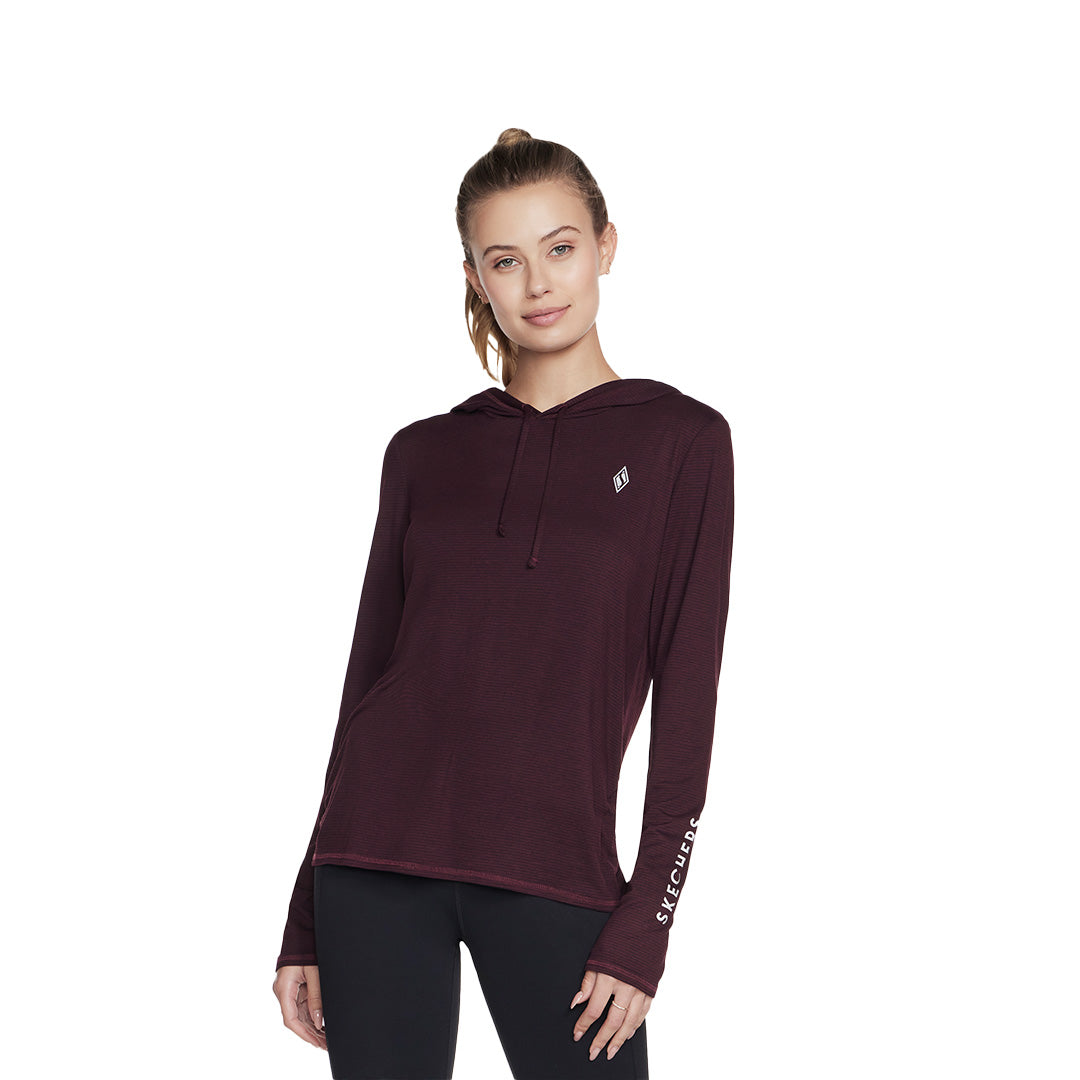 Skechers Women Go DRI Harmony Stripe Hoodie | LT2PUR