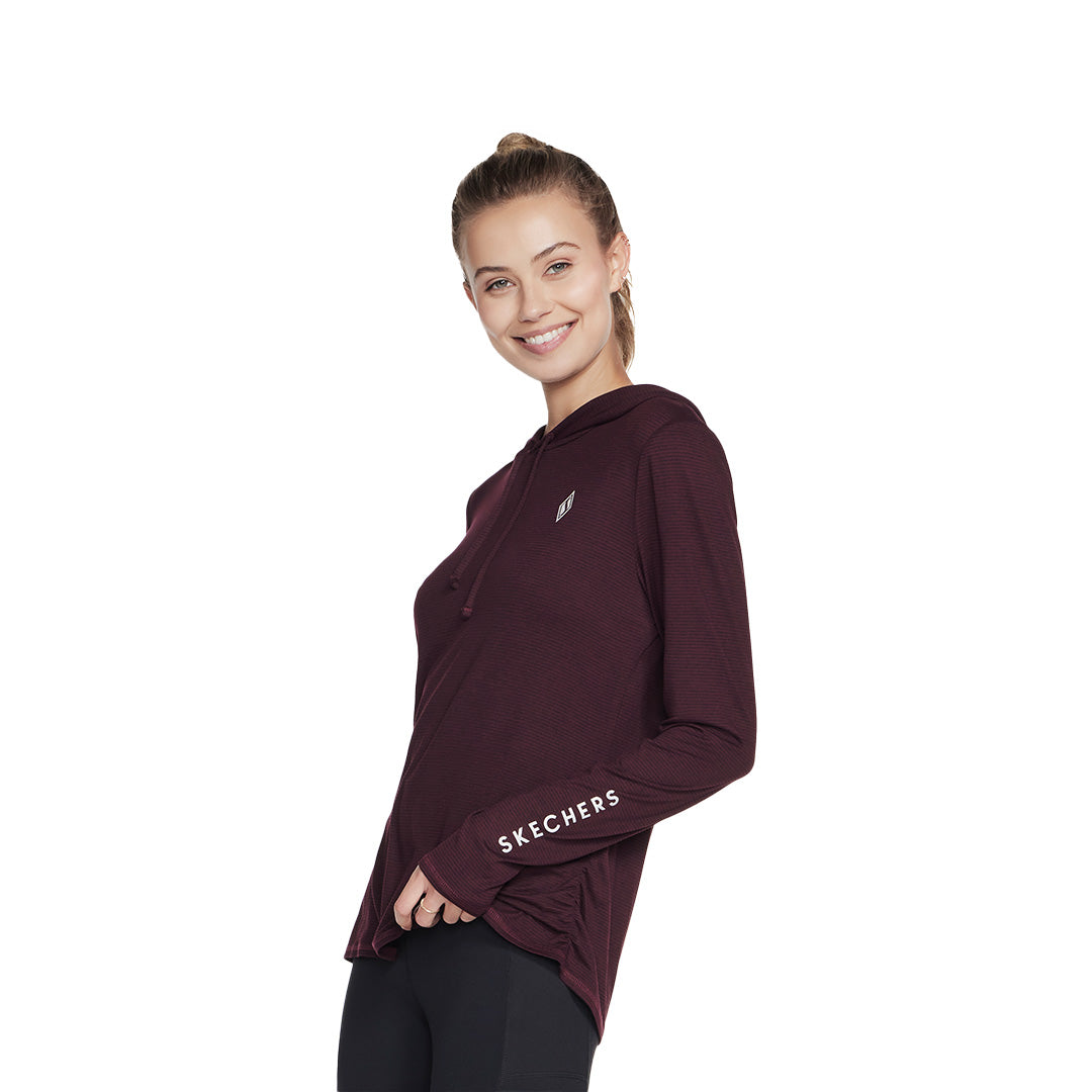 Skechers Women Go DRI Harmony Stripe Hoodie | LT2PUR