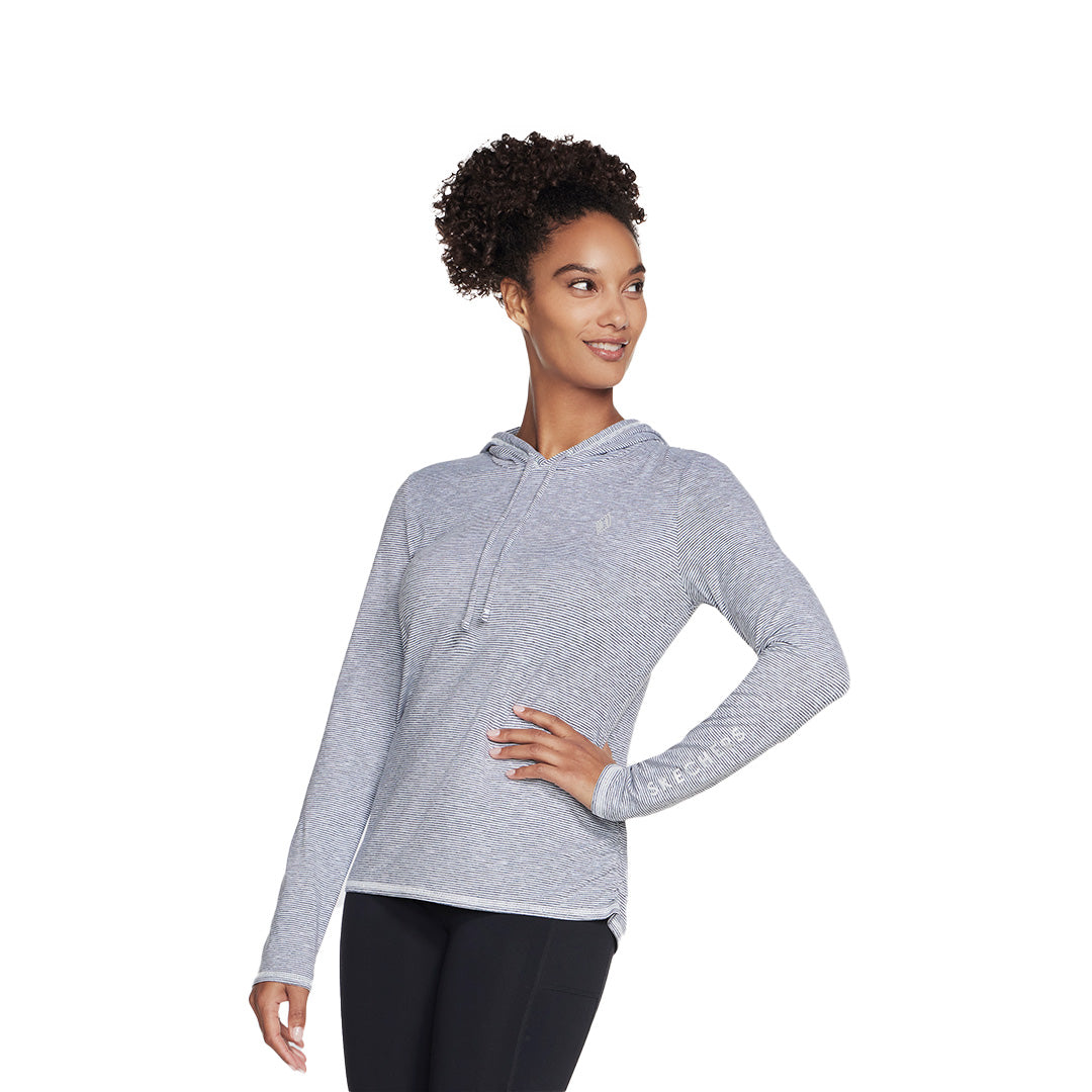 Skechers Women Go DRI Harmony Stripe Hoodie | LT2WHT