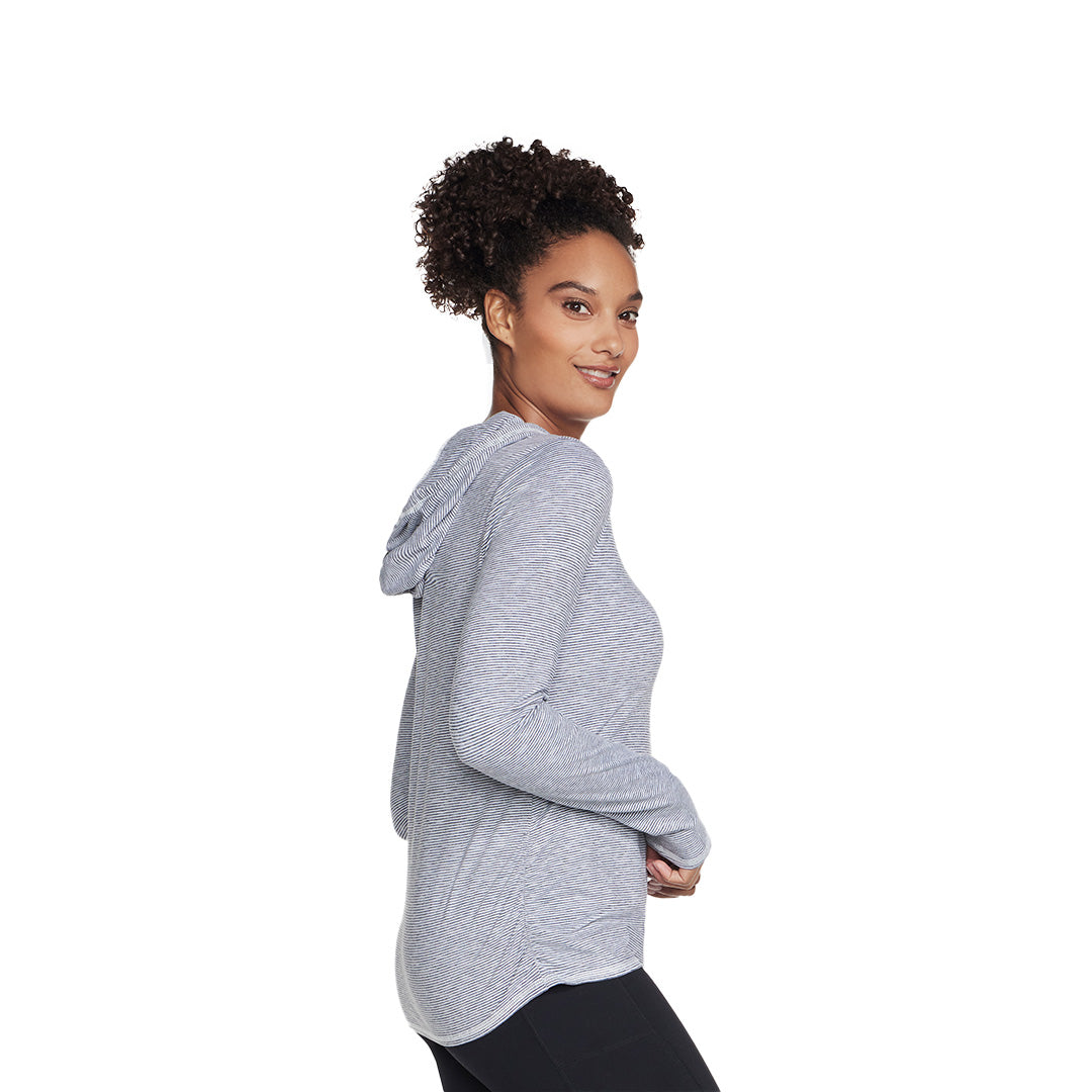 Skechers Women Go DRI Harmony Stripe Hoodie | LT2WHT