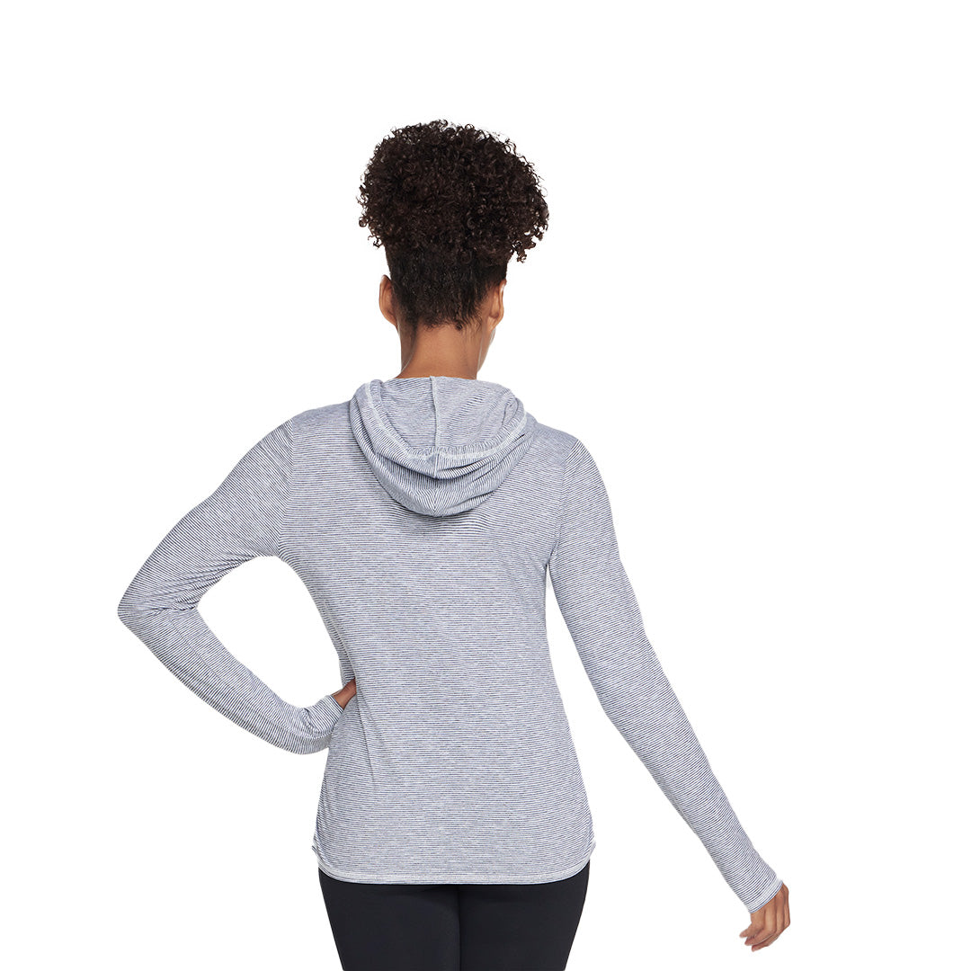 Skechers Women Go DRI Harmony Stripe Hoodie | LT2WHT