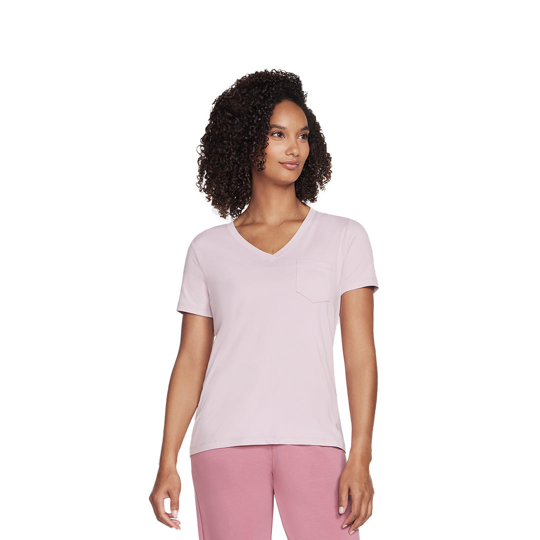 Skechers Women Godri Serene V-Neck Tee | WTO80PKLV
