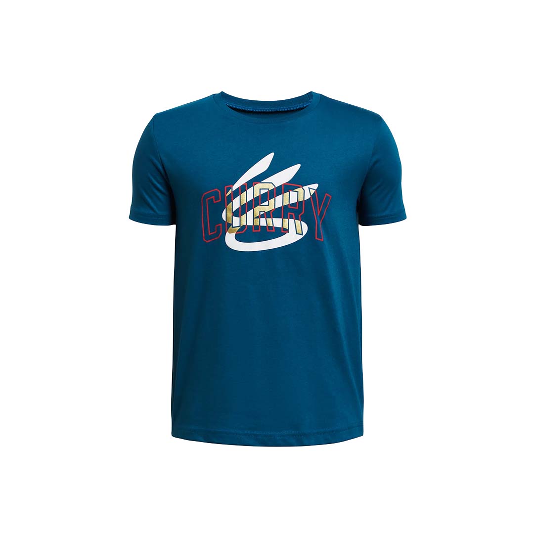 Under Armour Kids-Unisex Curry Logo Tee | 1383859-426