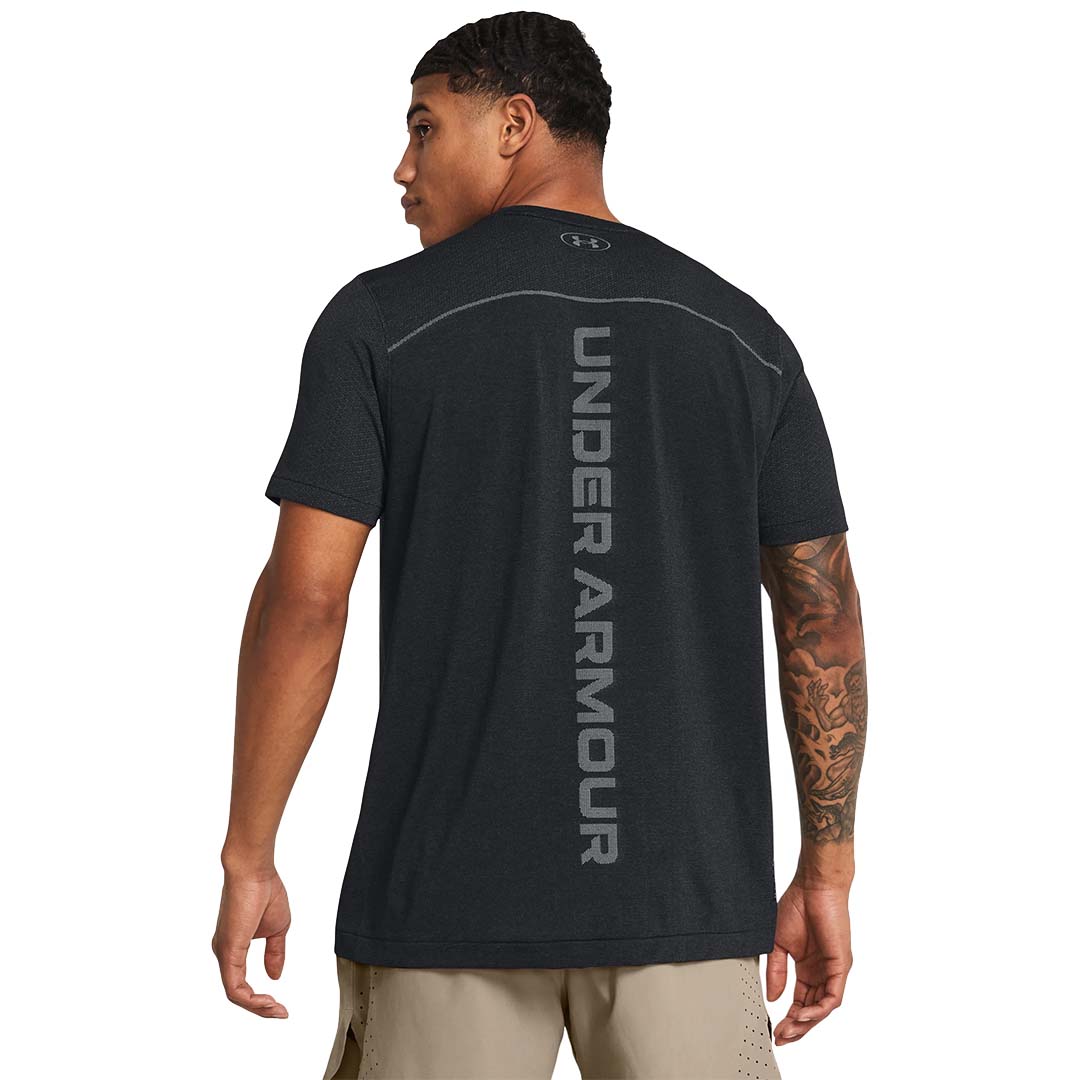 Under Armour Men Rush Seamless Wordmark Short Sleeve | 1382799-001