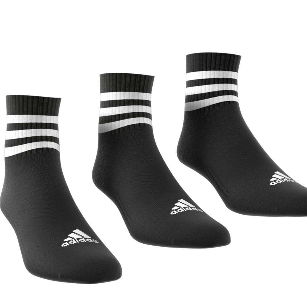 adidas Unisex 3-Stripes Cushioned Sportswear Mid-Cut Socks 3 Pairs | IC1317