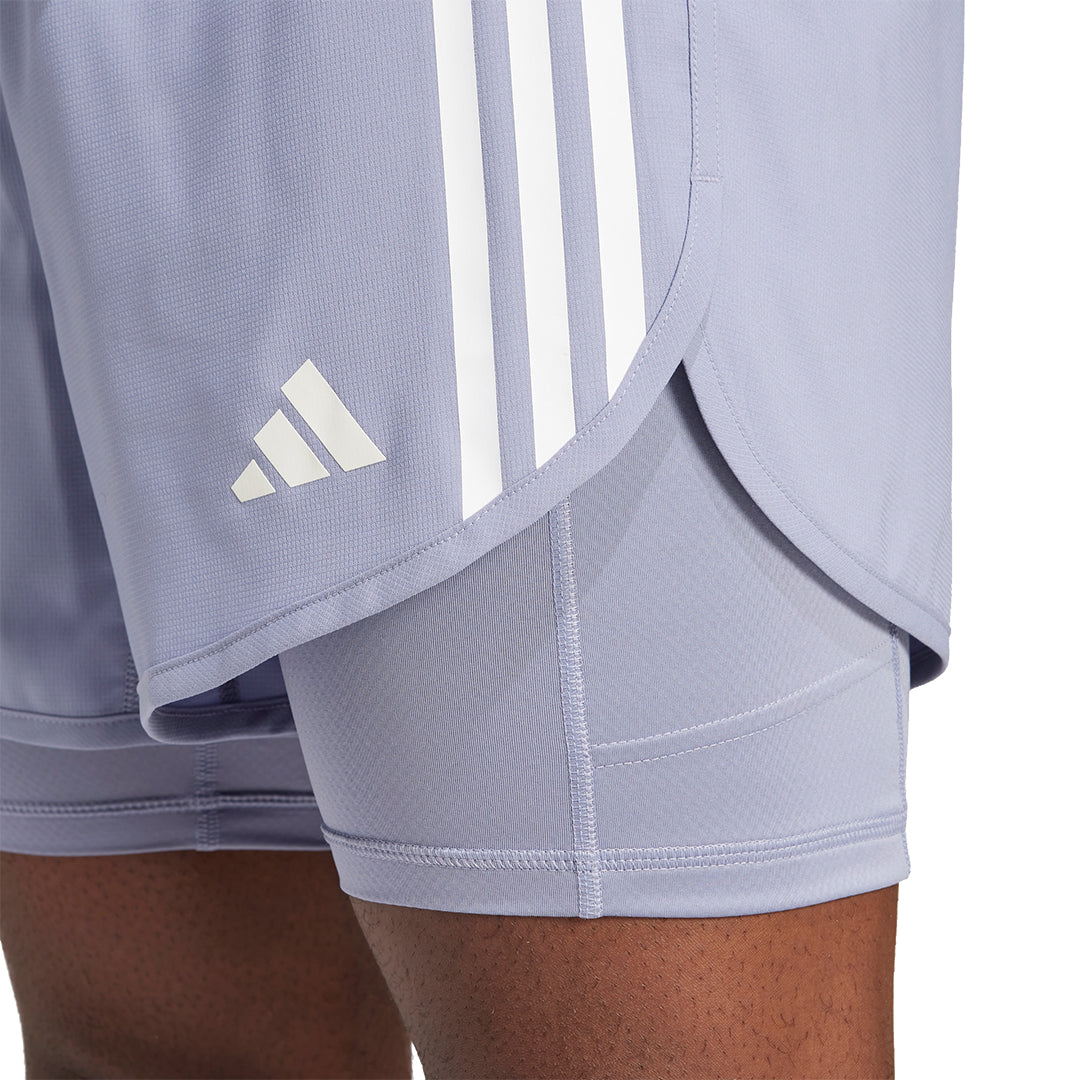 adidas Men Own The Run Excite 3-Stripes 2-In-1 Shorts | JD2321