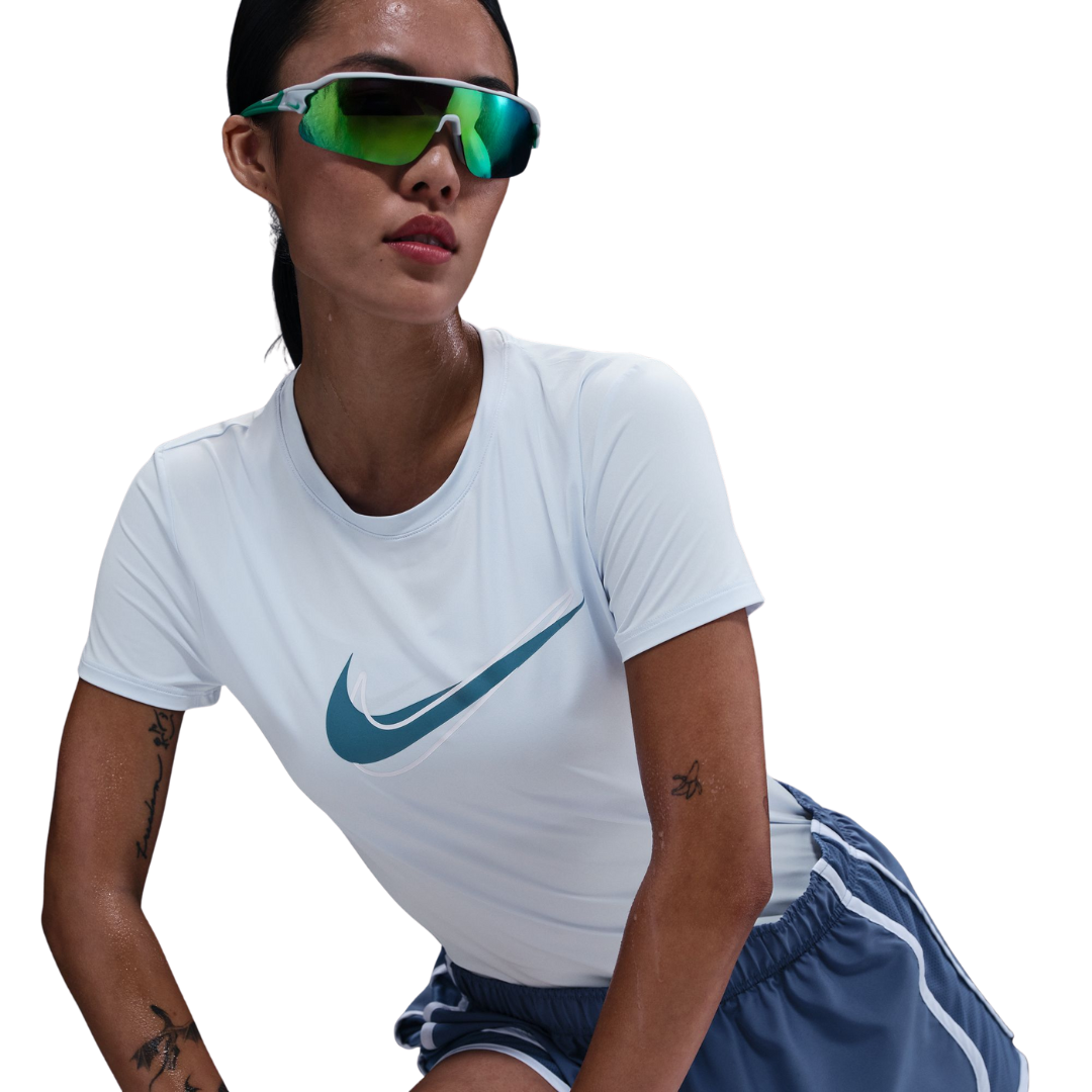 Nike Women One Swoosh Dri-Fit Short-Sleeve Running Top | HJ2205-423