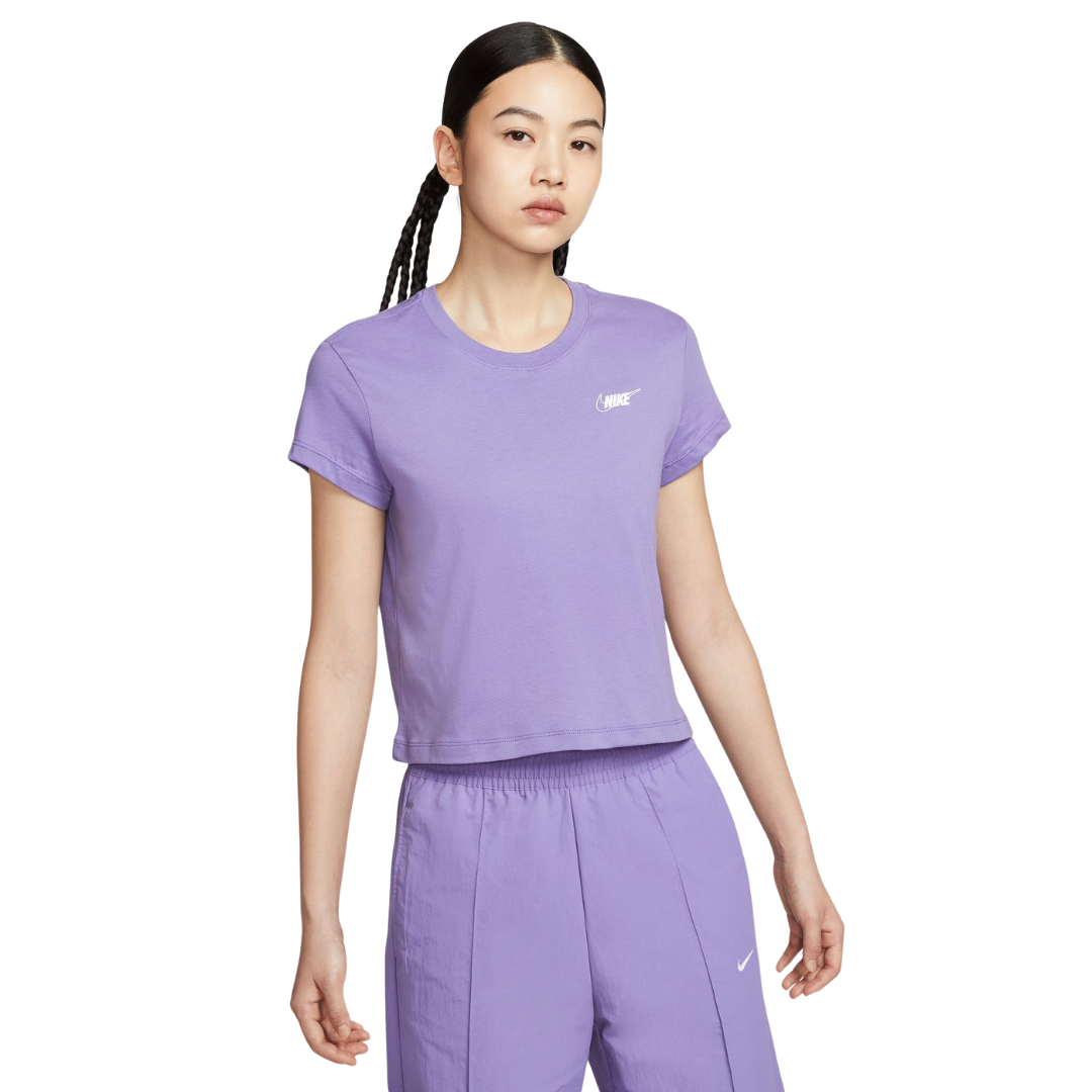 Nike Women Sportswear Club Short-Sleeve Cropped Graphic T-Shirt | HF9457-527