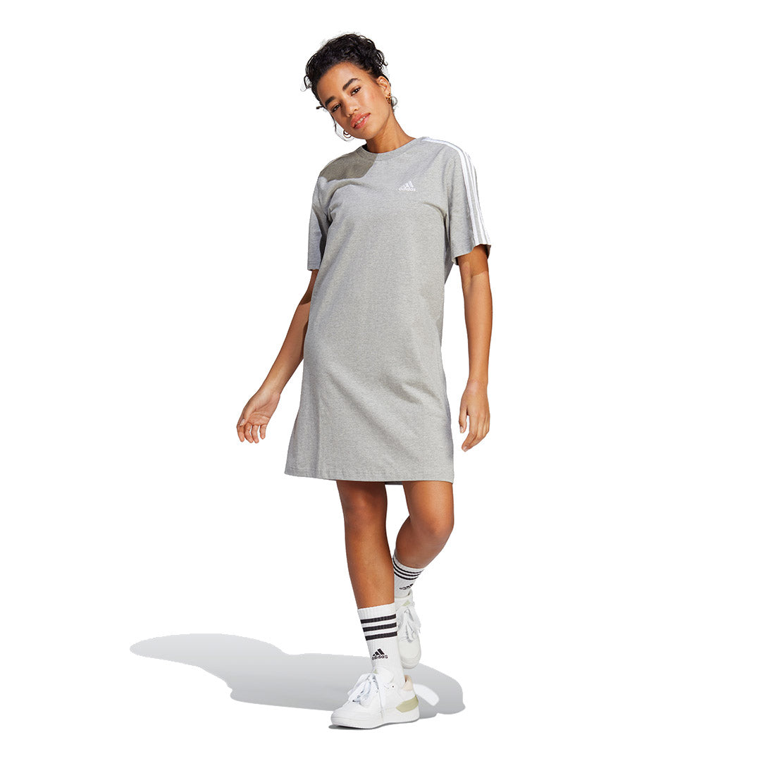 adidas Women Essentials 3-Stripes Single Jersey Boyfriend Tee Dress | HR4924