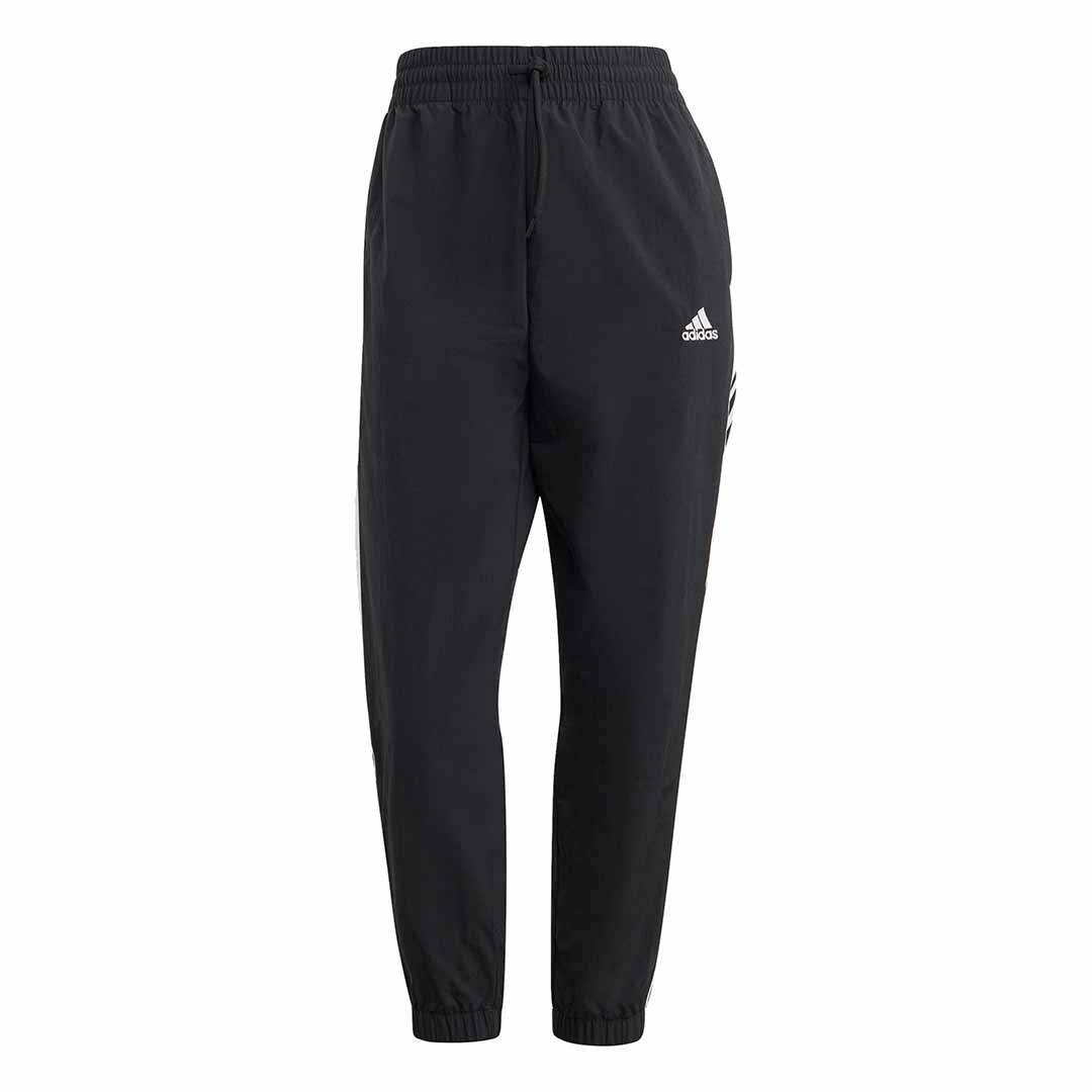 adidas Women Black Essentials 3-Stripes Woven 7/8 Pants | HT3398