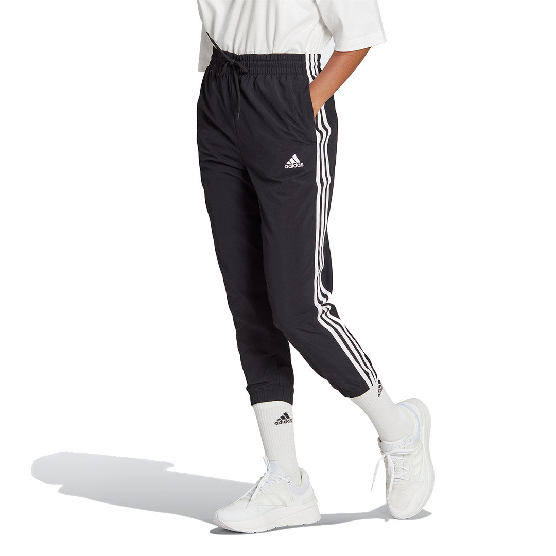 Adidas Pants Women M Blue Pink Stripes Sweatpants Stretch Workout