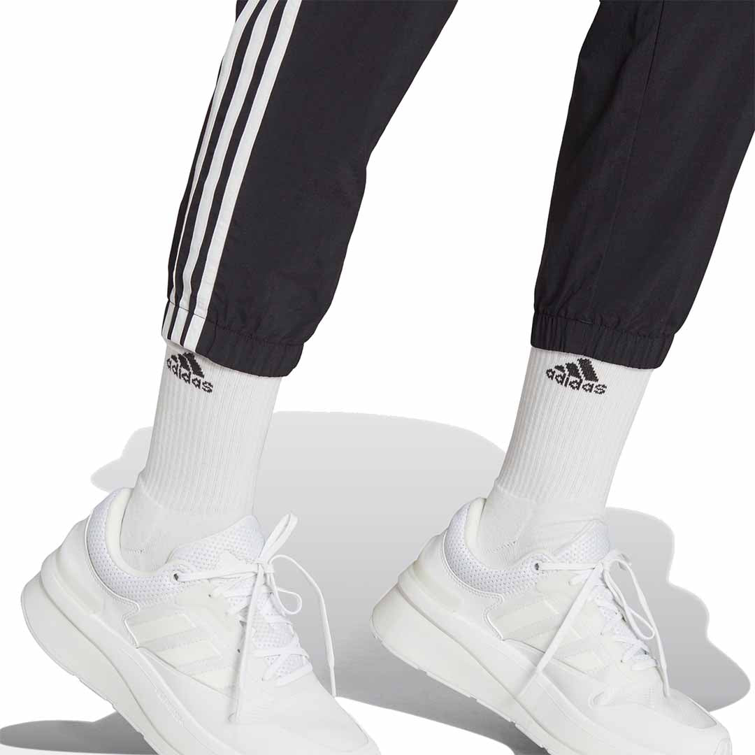 adidas Women Black Essentials 3-Stripes Woven 7/8 Pants | HT3398