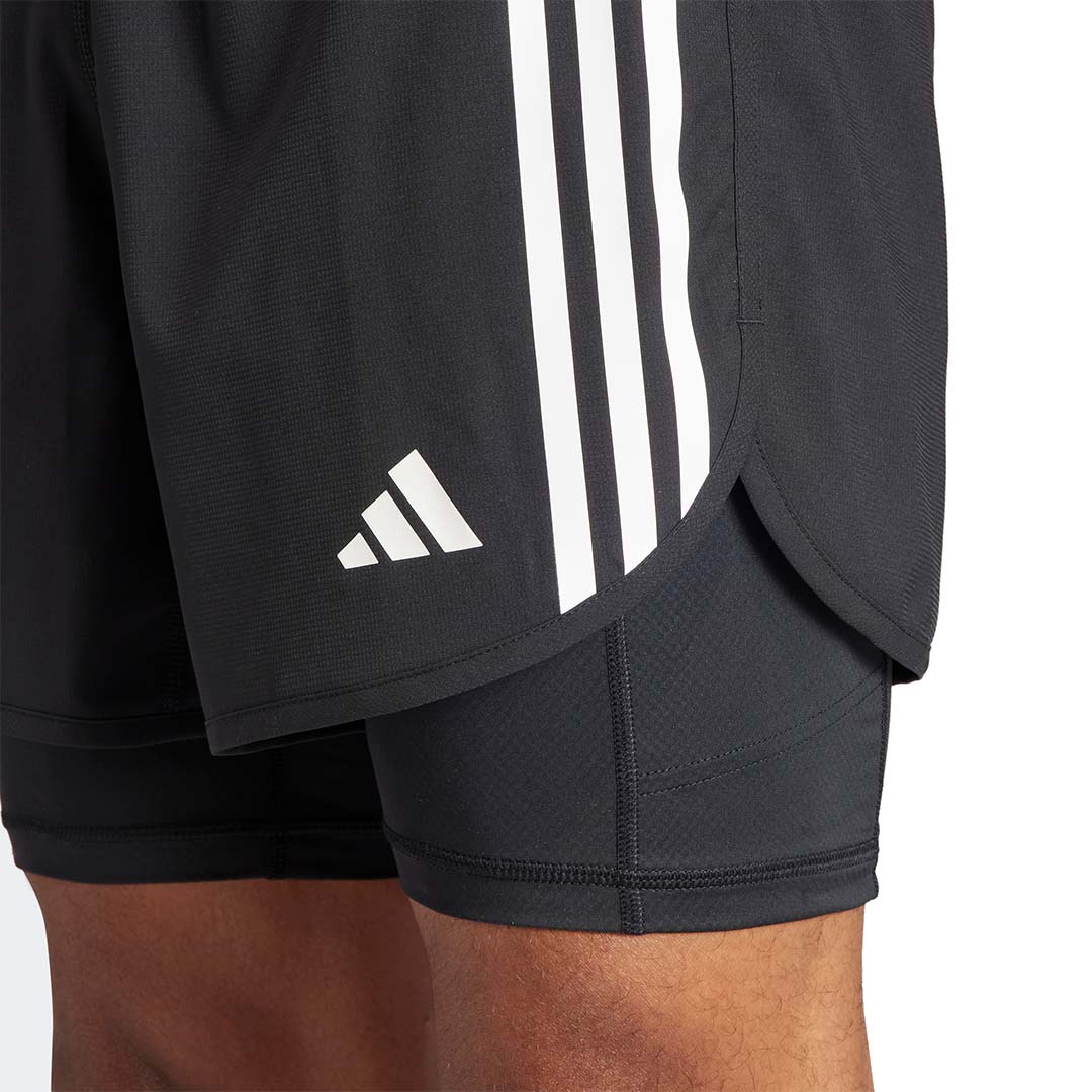 adidas Men Own the Run 3-Stripes 2-in-1 Shorts | IQ3808