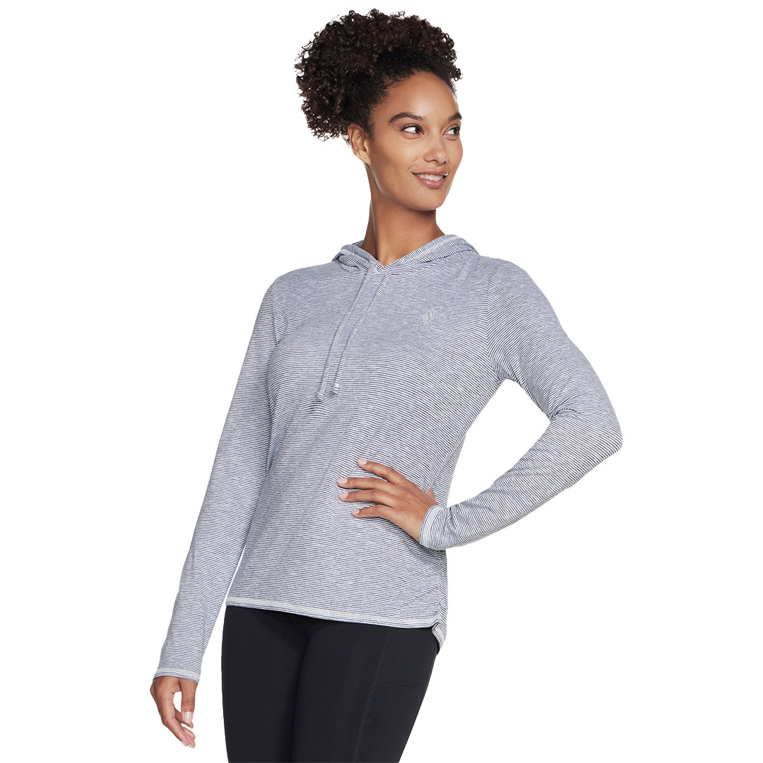Skechers Women Go DRI Harmony Stripe Hoodie | LT2WHT