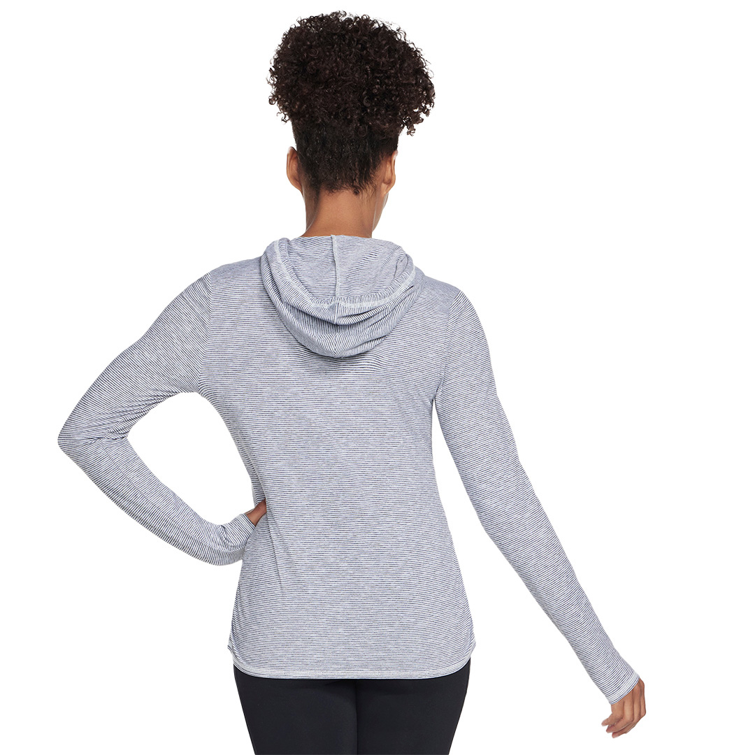 Skechers Women Go DRI Harmony Stripe Hoodie | LT2WHT
