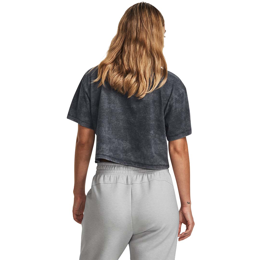 Under Armour Women Logo Washed Woven Short Sleeve |1379398-001