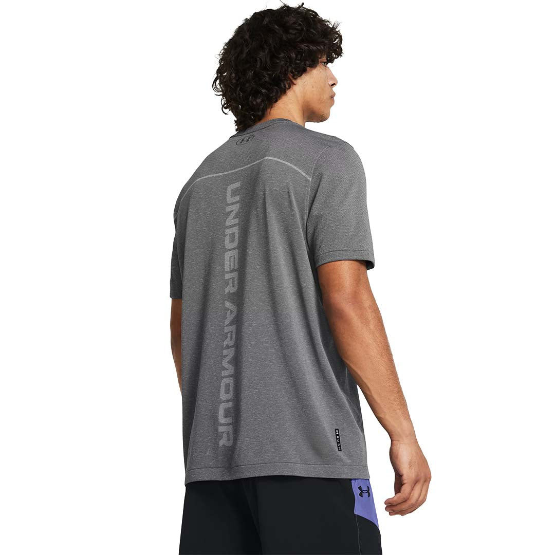 Under Armour Men Rush Seamless Wordmark Short Sleeve | 1382799-025