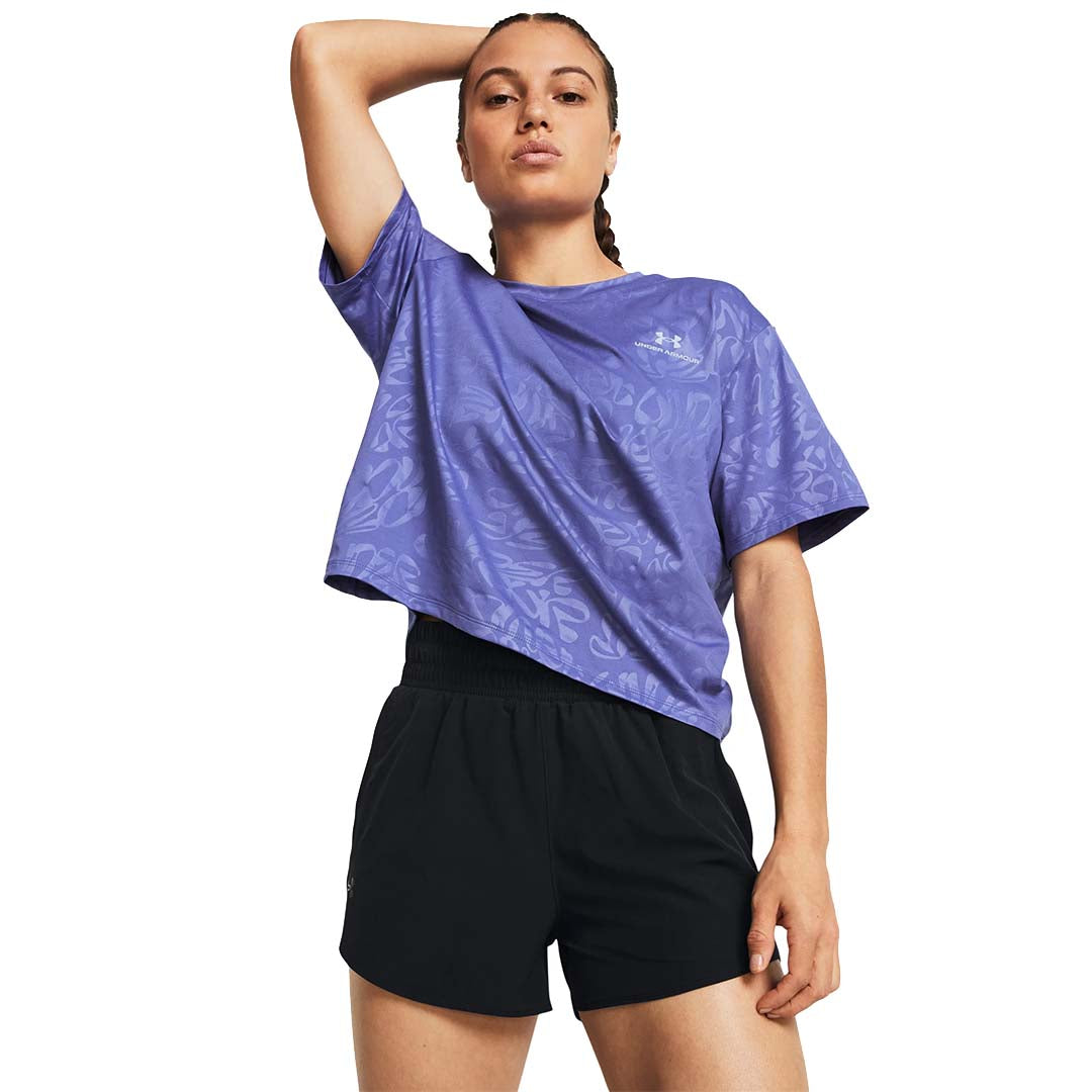 UA Women Rush Energy Emboss Crop Short Sleeve | 1383640