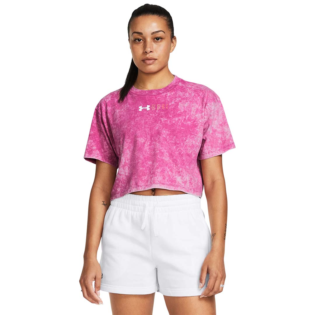 Under Armour Women Wash Logo Repeat Crop SS | 1385993-686