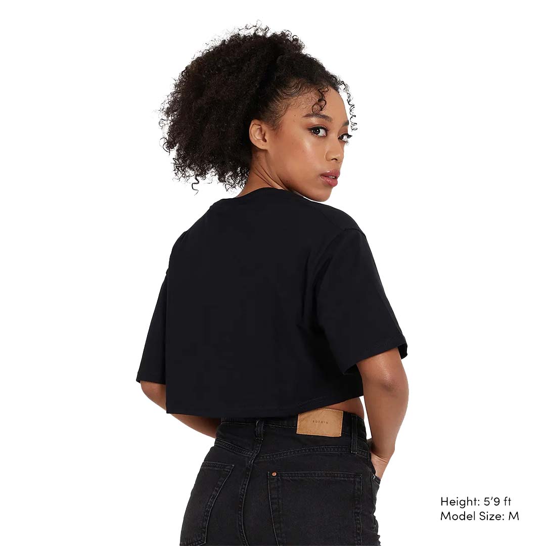 Vans Women Crop Top Logo Tee | VNA0185WTBLK