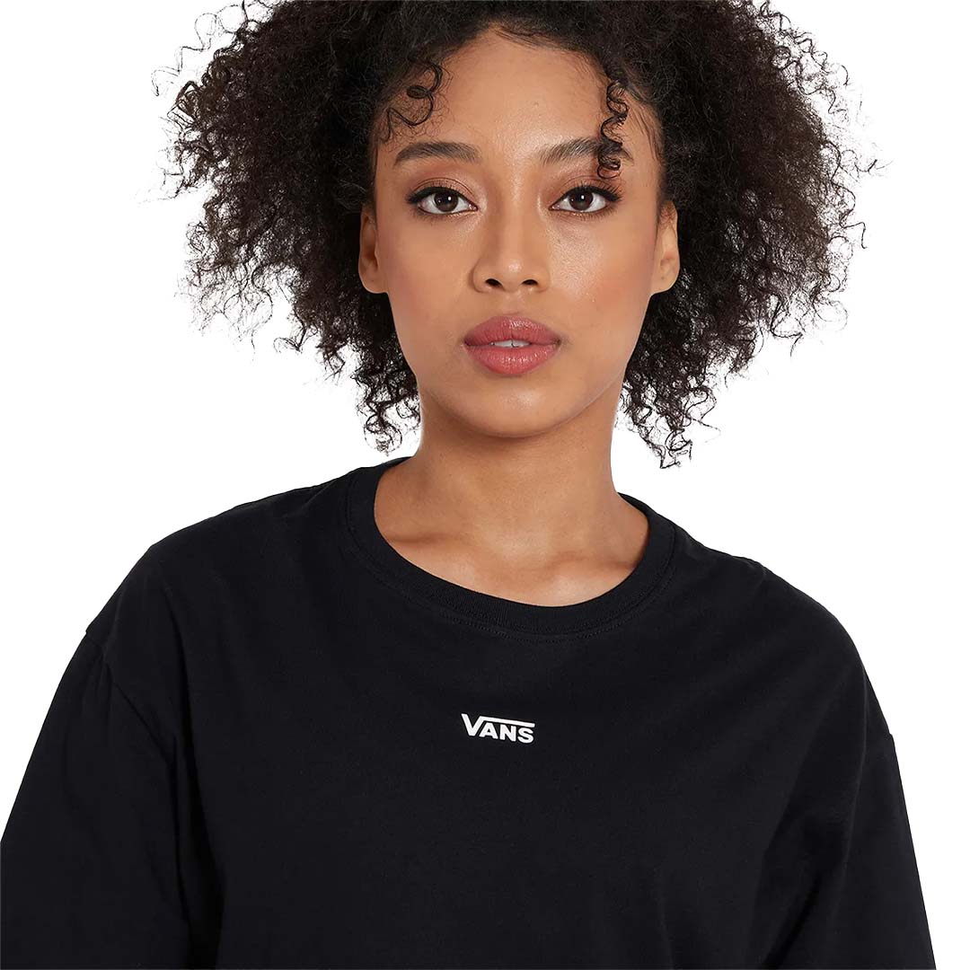 Vans Women Crop Top Logo Tee | VNA0185WTBLK