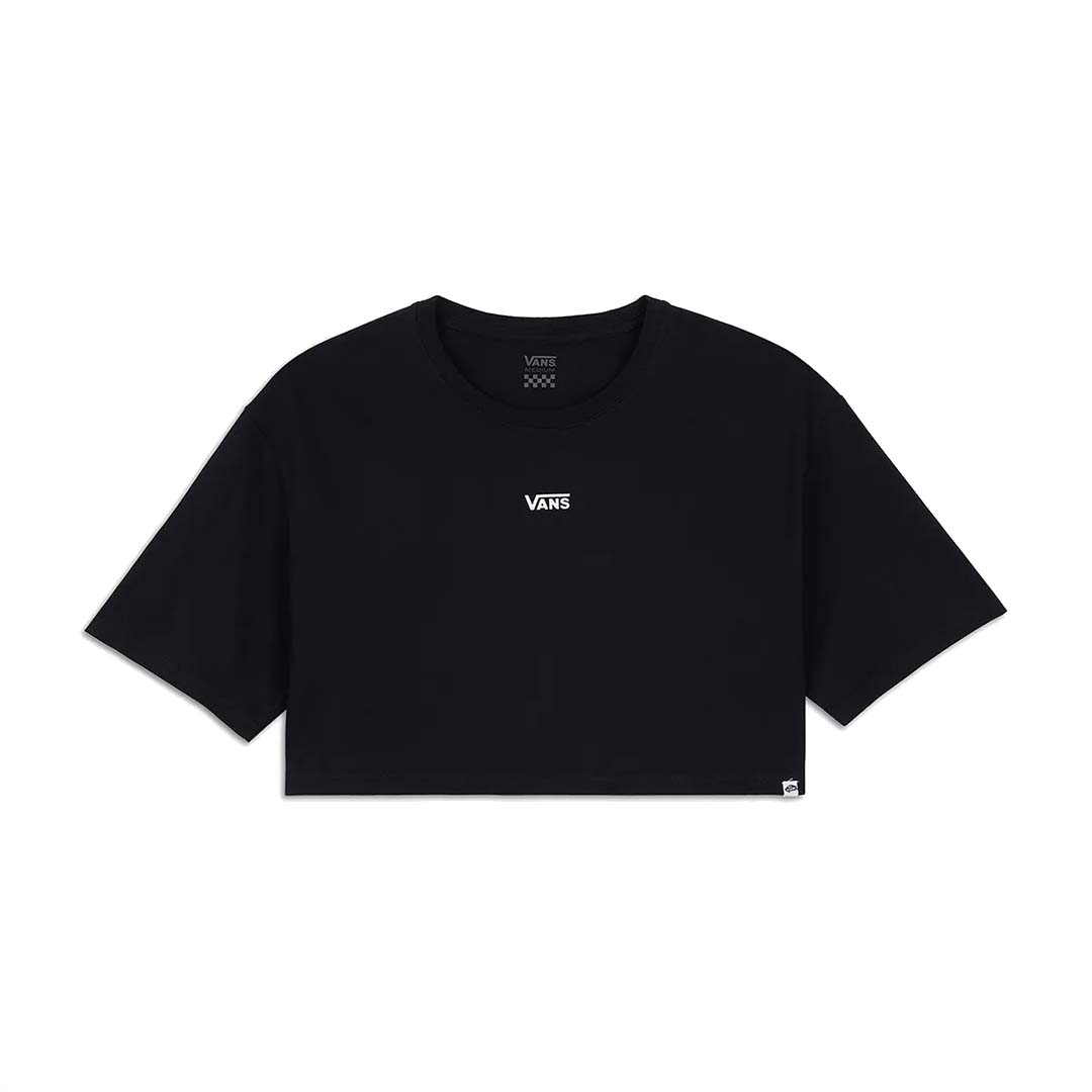 Vans Women Crop Top Logo Tee | VNA0185WTBLK