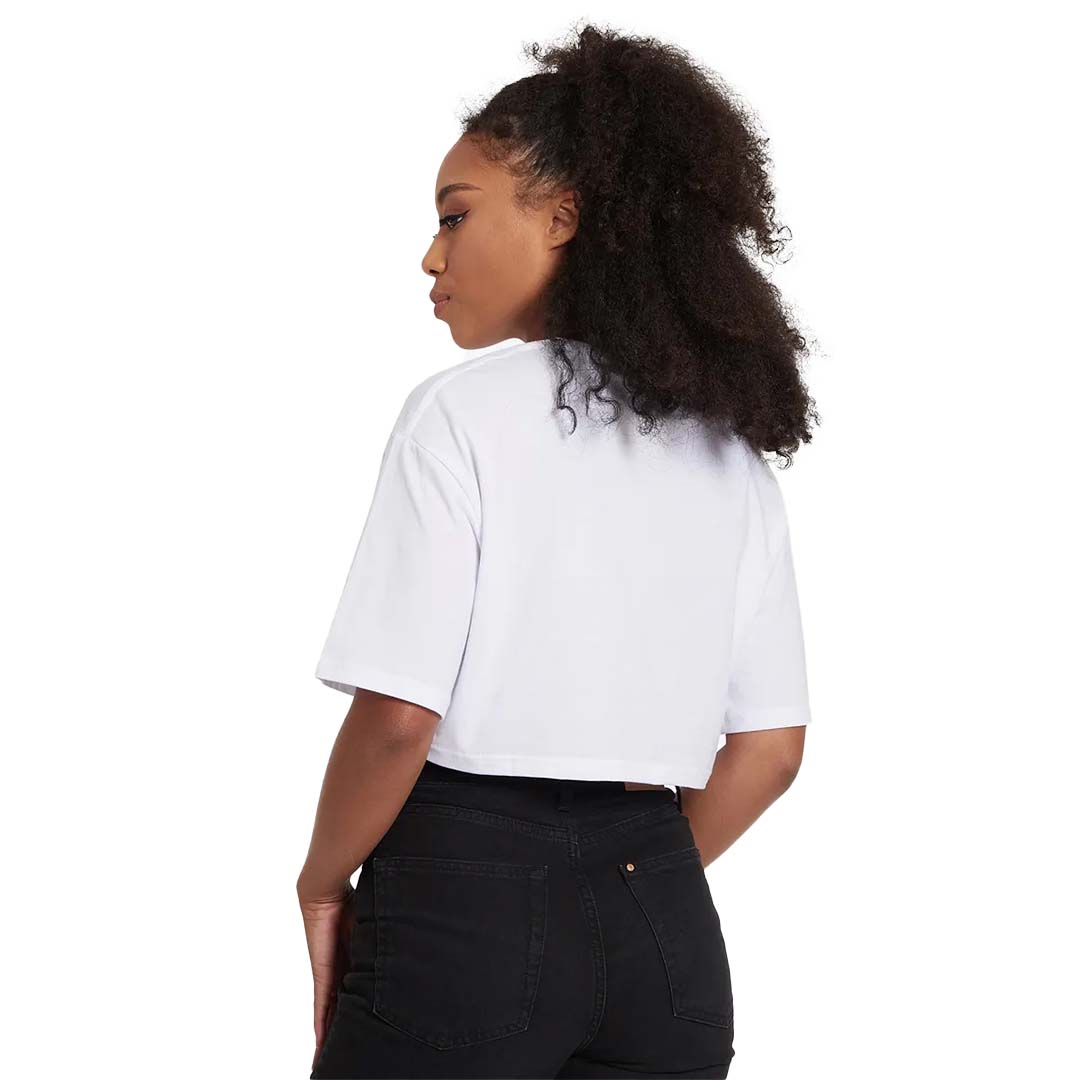 Vans Women Crop Top Logo Tee | VNA0185WTWHT