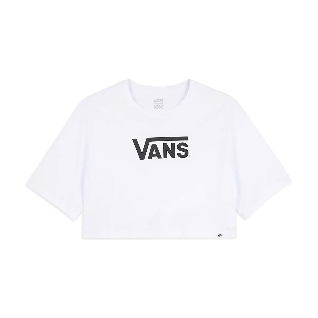 Vans Women Crop Top Logo Tee | VNA0185WTWHT