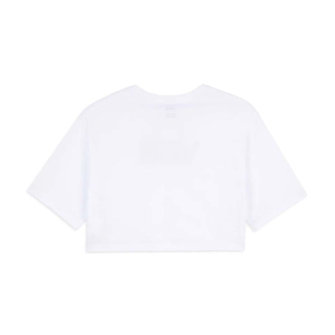 Vans Women Crop Top Logo Tee | VNA0185WTWHT