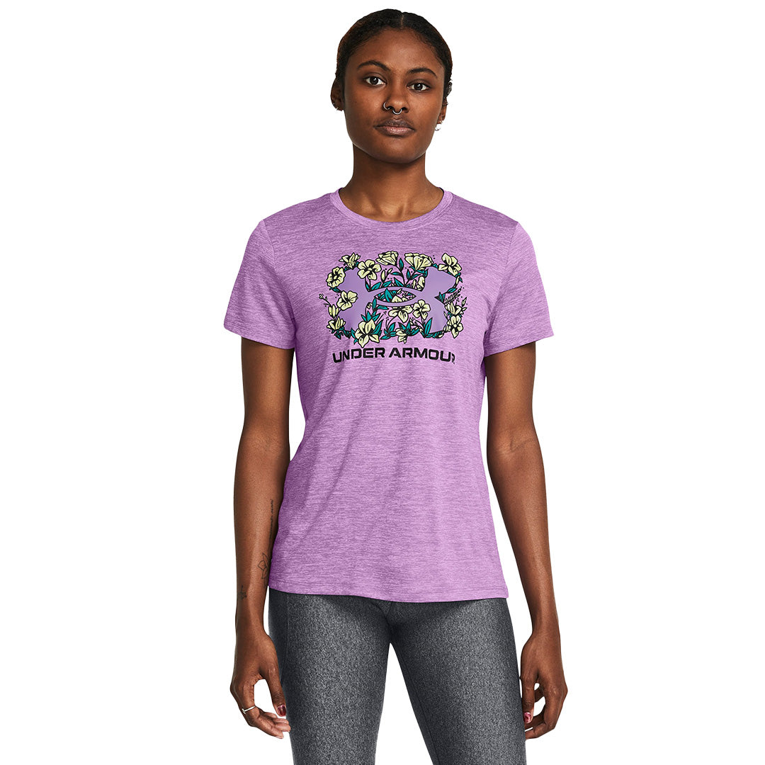 Under Armour Women Flower Tech Twist Short Sleeve | 1386044-560