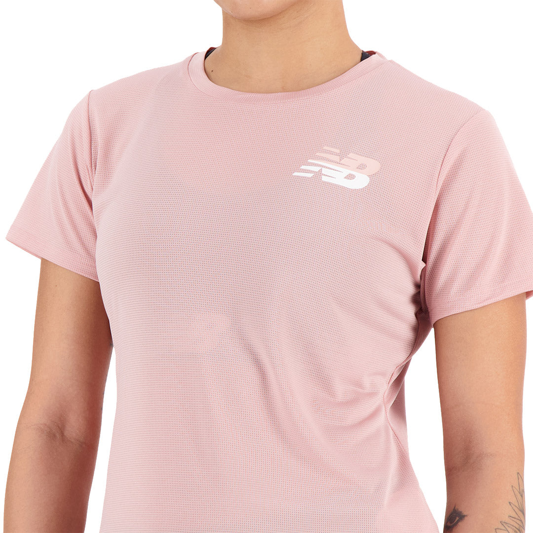 New Balance Women Graphic Accelerate Short Sleeve Top | WT23224POO